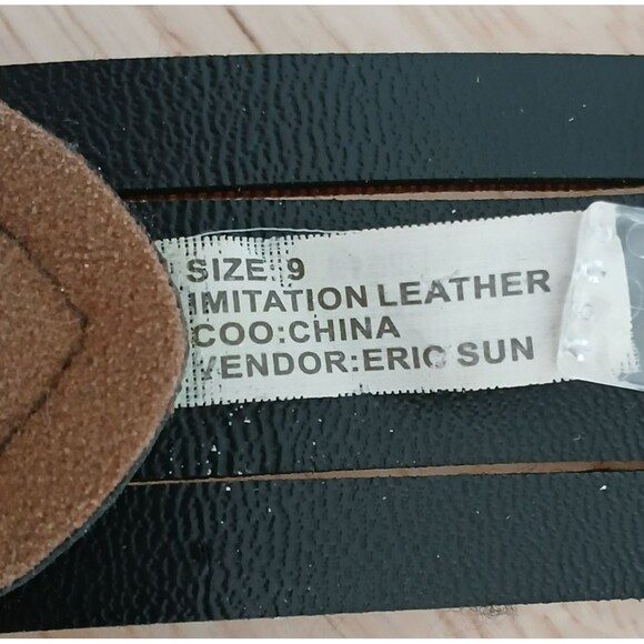 Women's Braided Belt with Rhinestones Size 9 Faux Leather Look with Flaws Size 9 - Picture 7 of 12